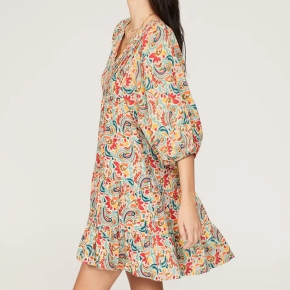 Marine layer floral mini dress women's Boho Style - Picture 3 of 9
